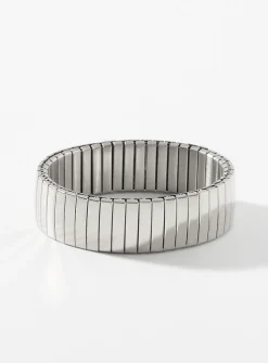 Wide watchband-style bracelet