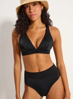 Wide-band high-rise bikini bottom