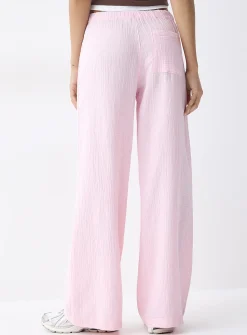 Wide-leg organic cotton gauze pant