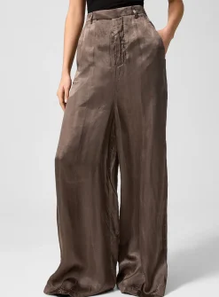 Wide-leg satiny pant
