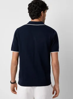 Wide-rib knit polo