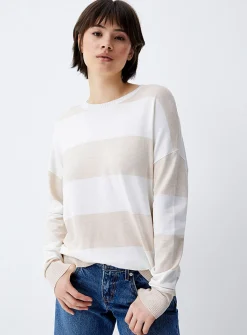 Wide-stripe sweater