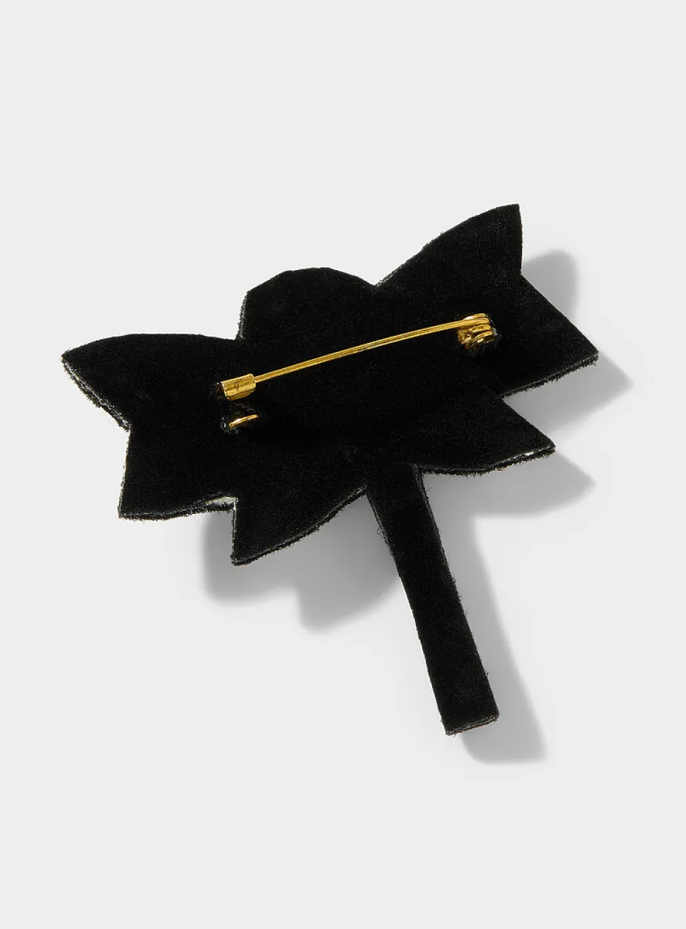 Winged insect embroidered brooch