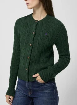 Wool and cashmere cable-knit cardigan
