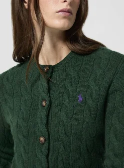 Wool and cashmere cable-knit cardigan