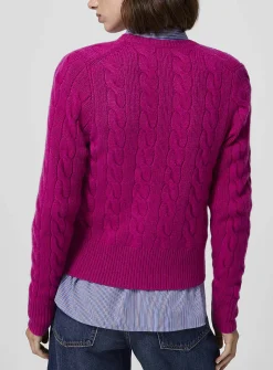 Wool and cashmere cable-knit cardigan