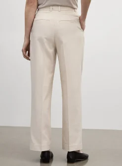 Wool-blend piqué pant