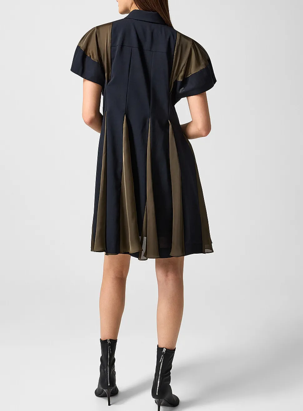 100% wool flared shirt dress