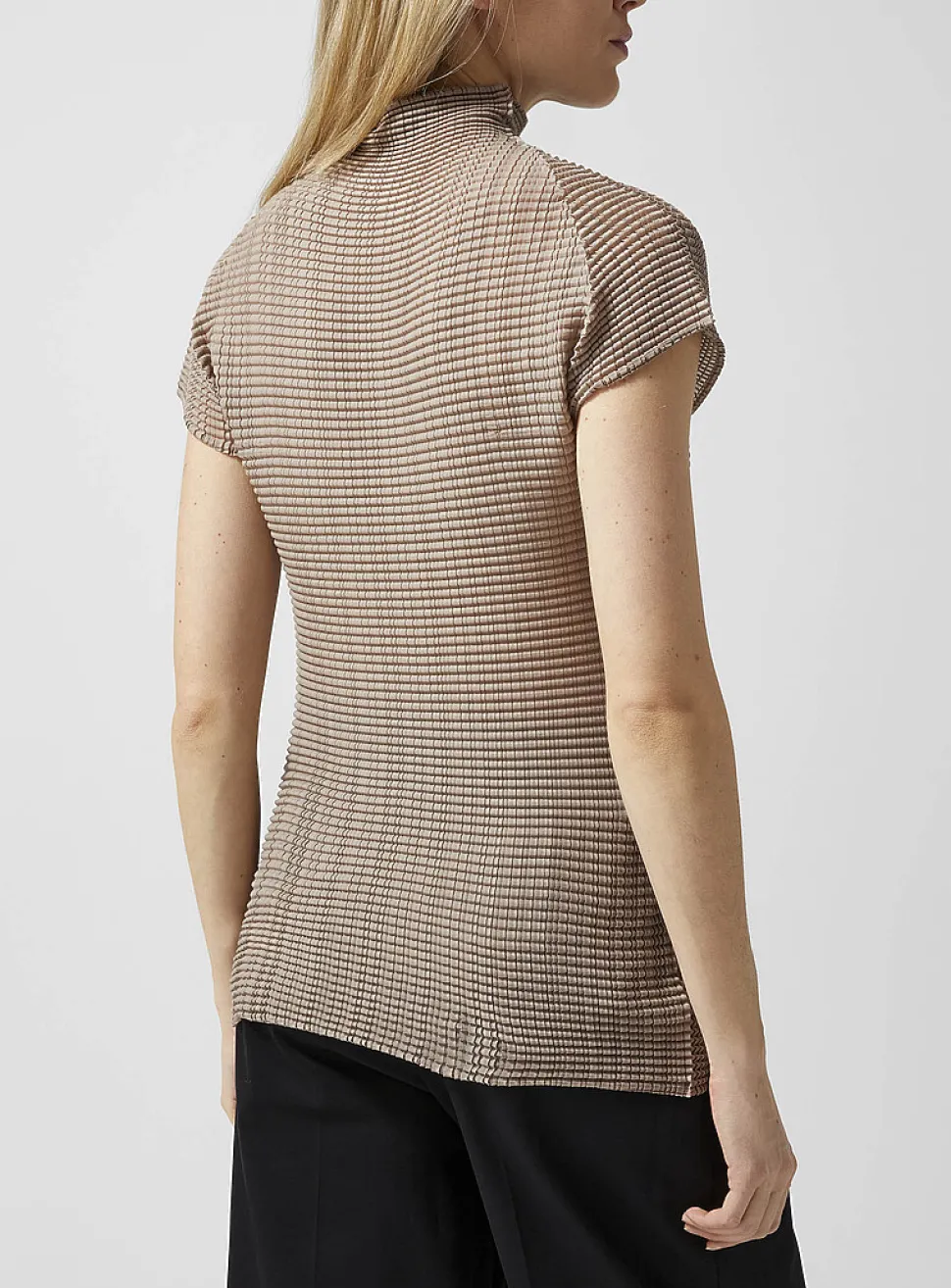 Wooly Pleats mock-neck top
