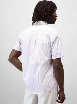 Woven-stripe poplin shirt