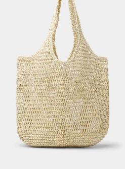XL openwork braided straw tote bag