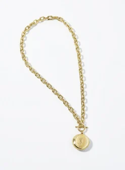 Yves Saint Laurent medallion upcycled chain