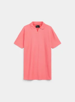 Zigzag jacquard Johnny collar polo