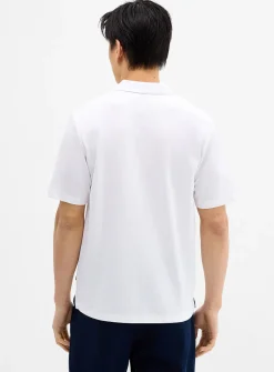 Zip-neck jersey polo