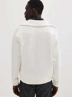 Zipped funnel-neck sweatshirt