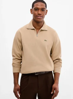Zippered mock-neck sweatshirt